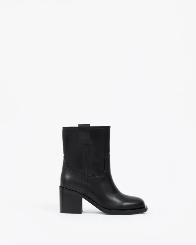Mi/Mai Jonas Black bottines cuir noir talon bloc