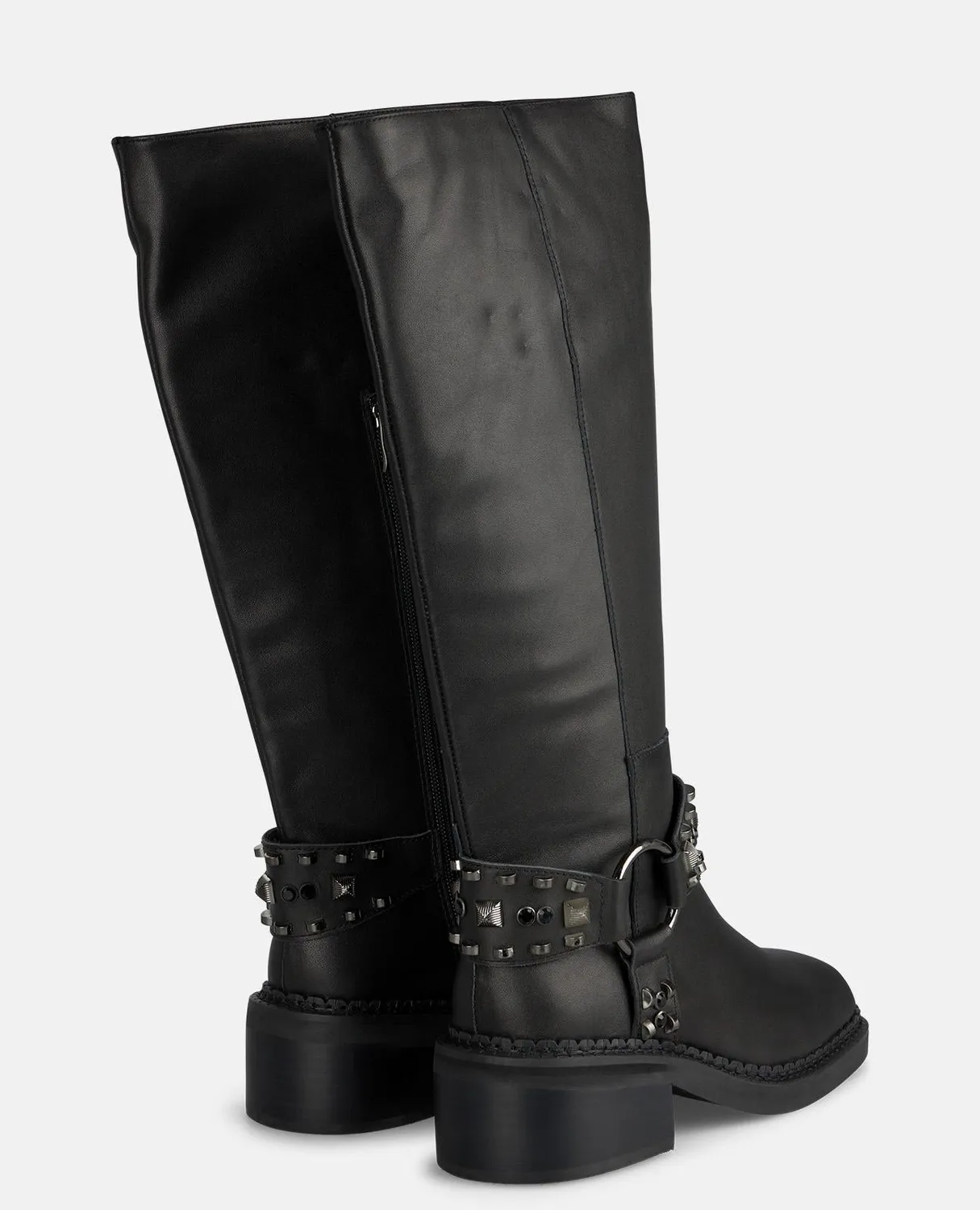 Alma en Pena I251050 bottes biker noires clous