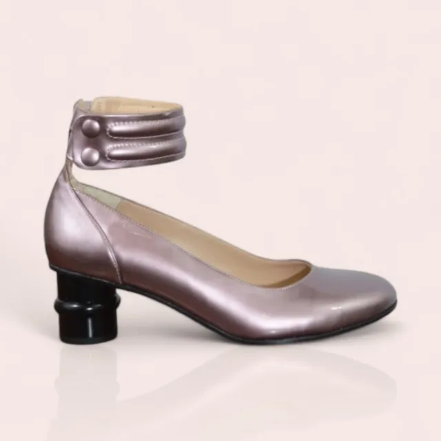 Karine Arabian Sofie escarpins rose cuir métallisé