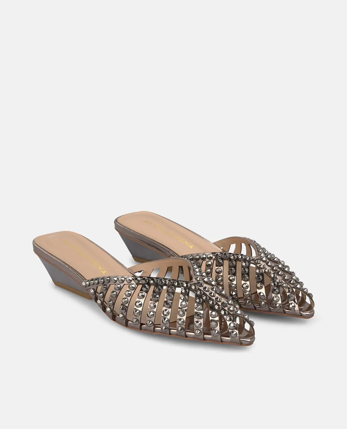 Alma en Pena V260755 mules argenté résille talon 3 cm