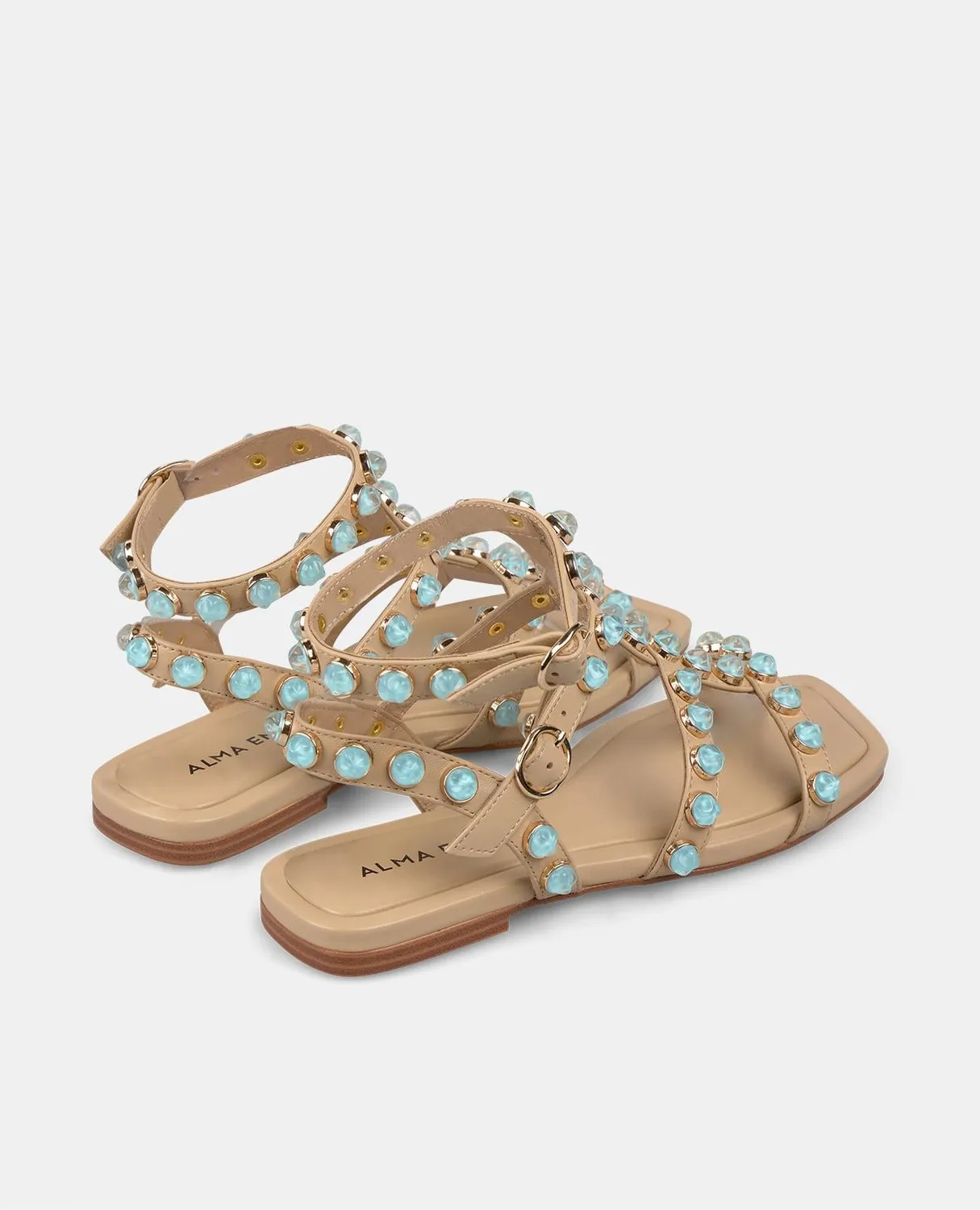 Alma en Pena V251960 sandales plates sable cuir