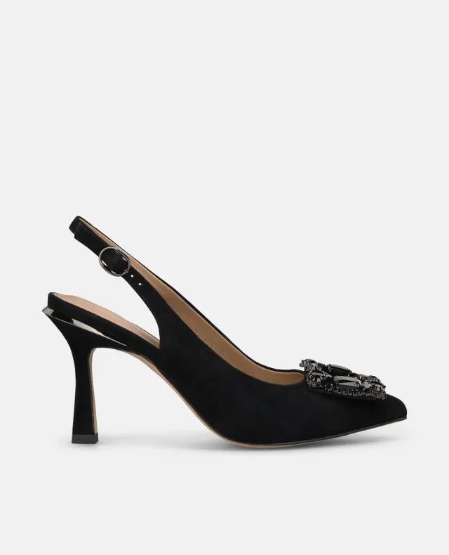 Alma en Pena V262003 escarpins noirs slingback talon fin