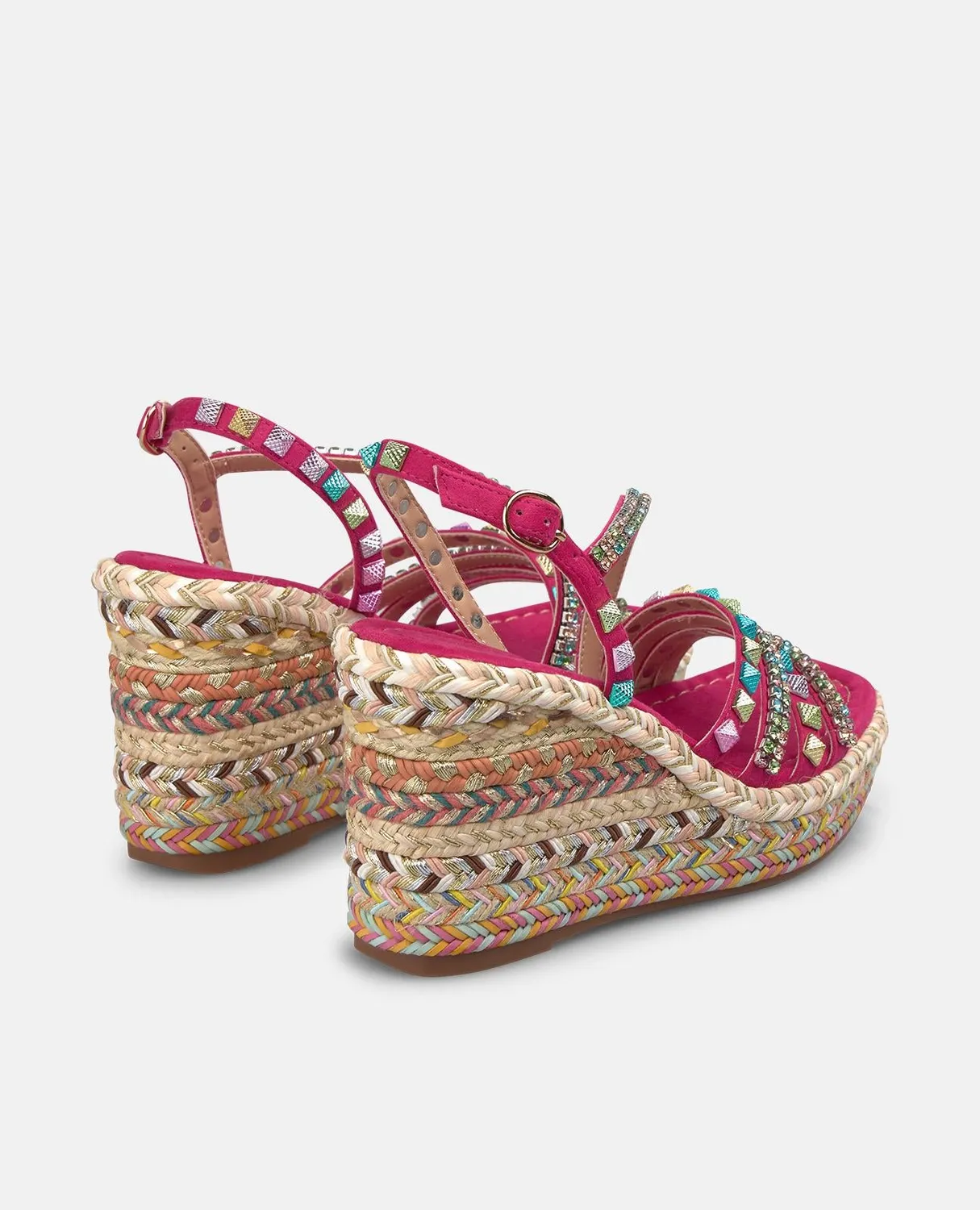 Alma en Pena V2651205 sandales compensées fuchsia 9 cm