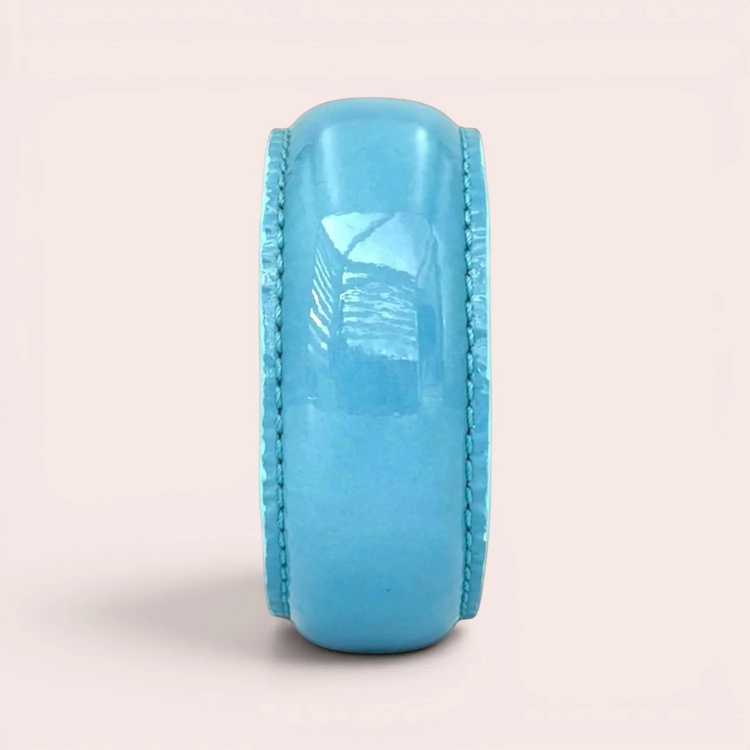 Karine Arabian DUA jonc cuir verni bleu Maya taille unique