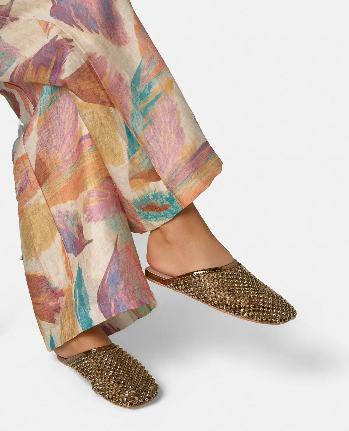 Alma en Pena V261350 mules plates bronze strass