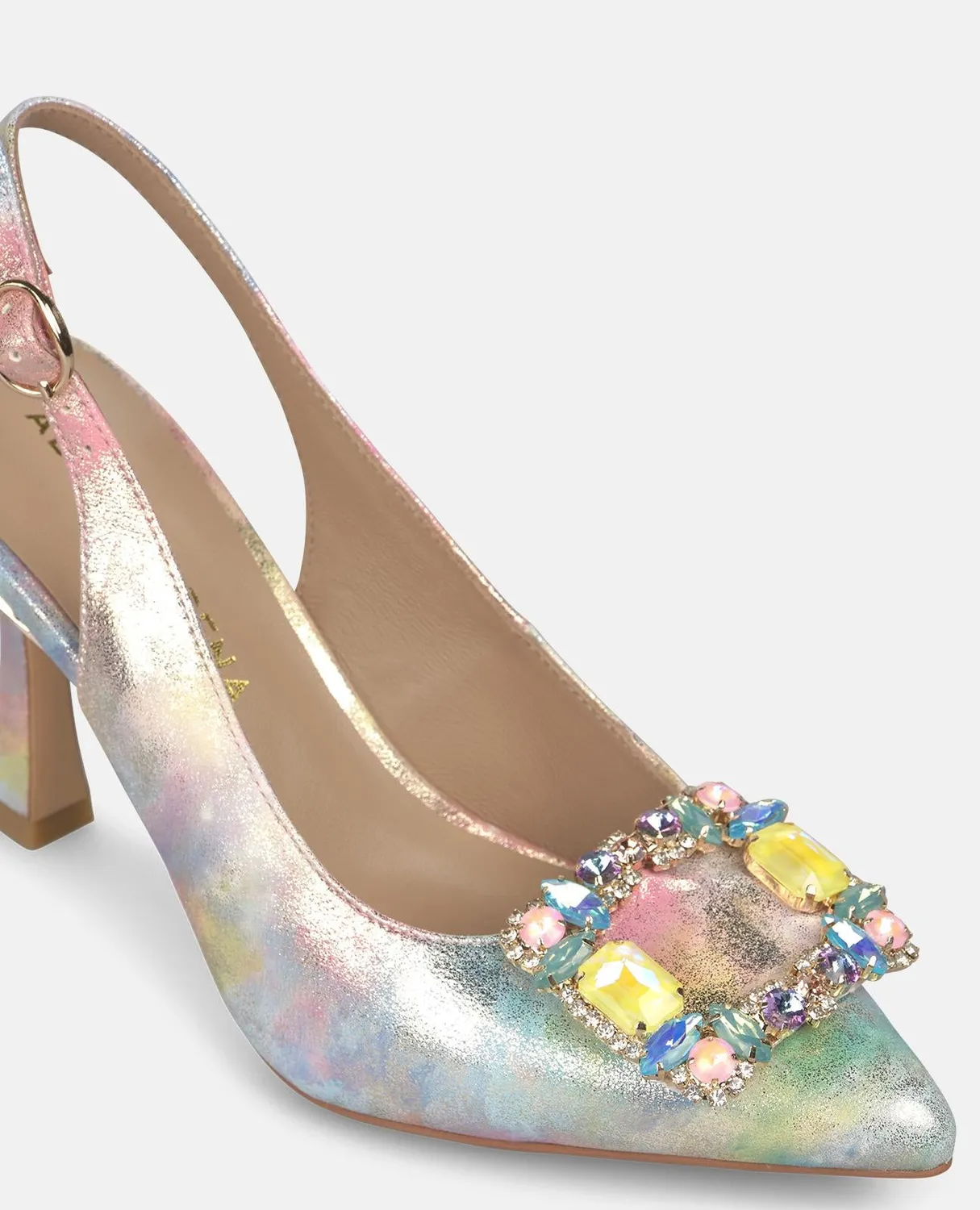 Alma en Pena V262000 escarpins roses talon fin bijou
