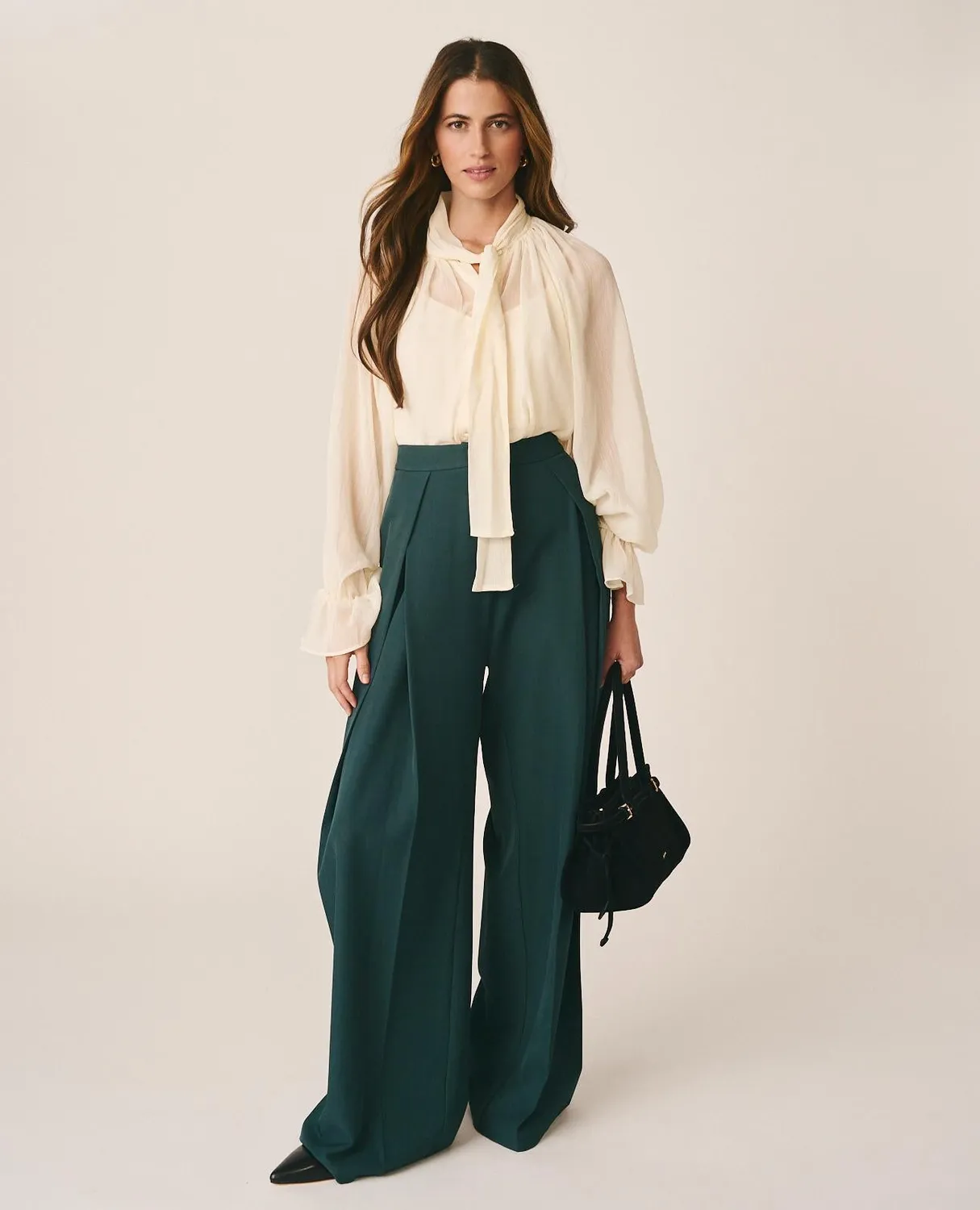 Alma en Pena I26CL0519 blouse ivoire gaze lavallière