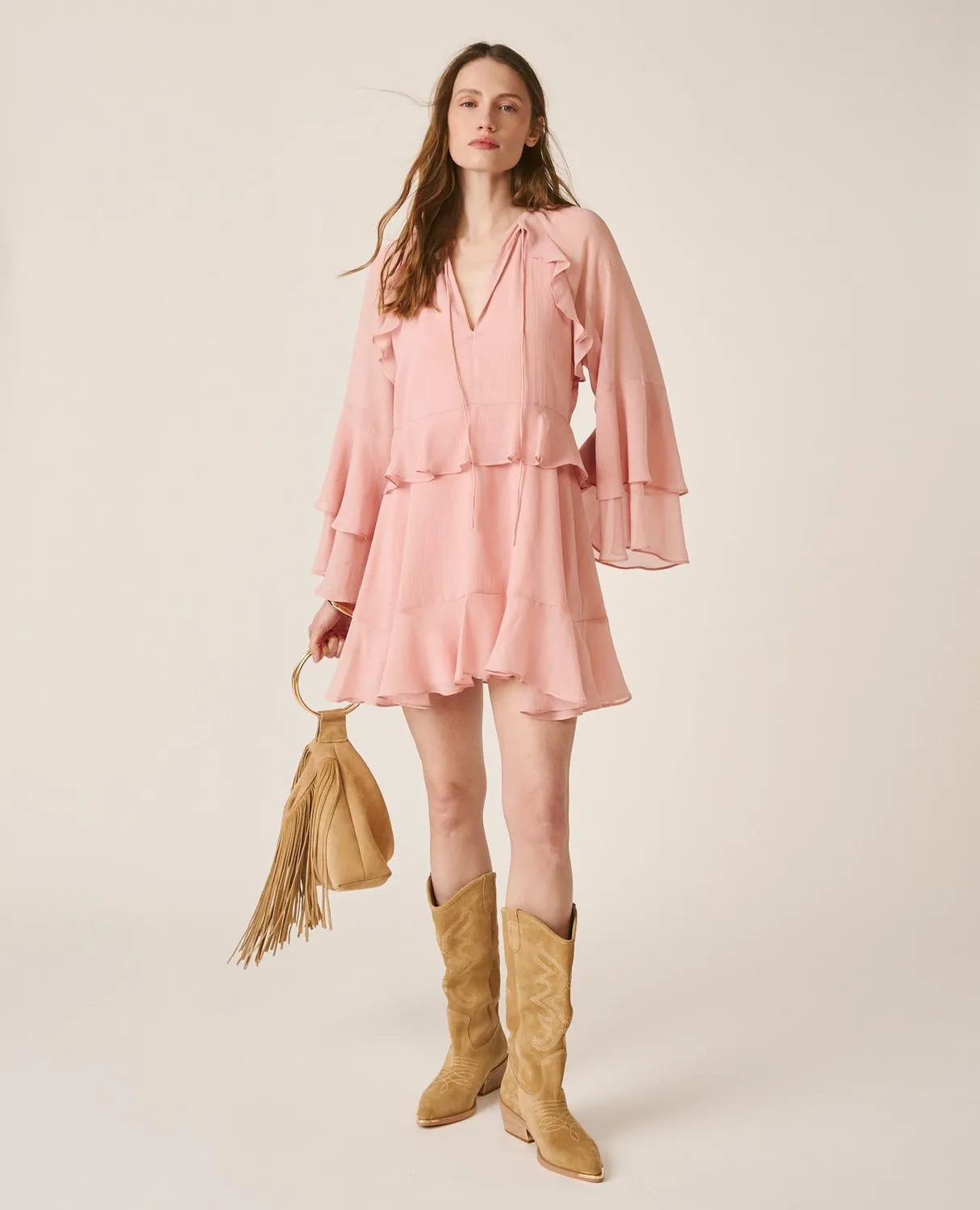 Alma en Pena V26CL0112 robe courte rose fluide S-XXL