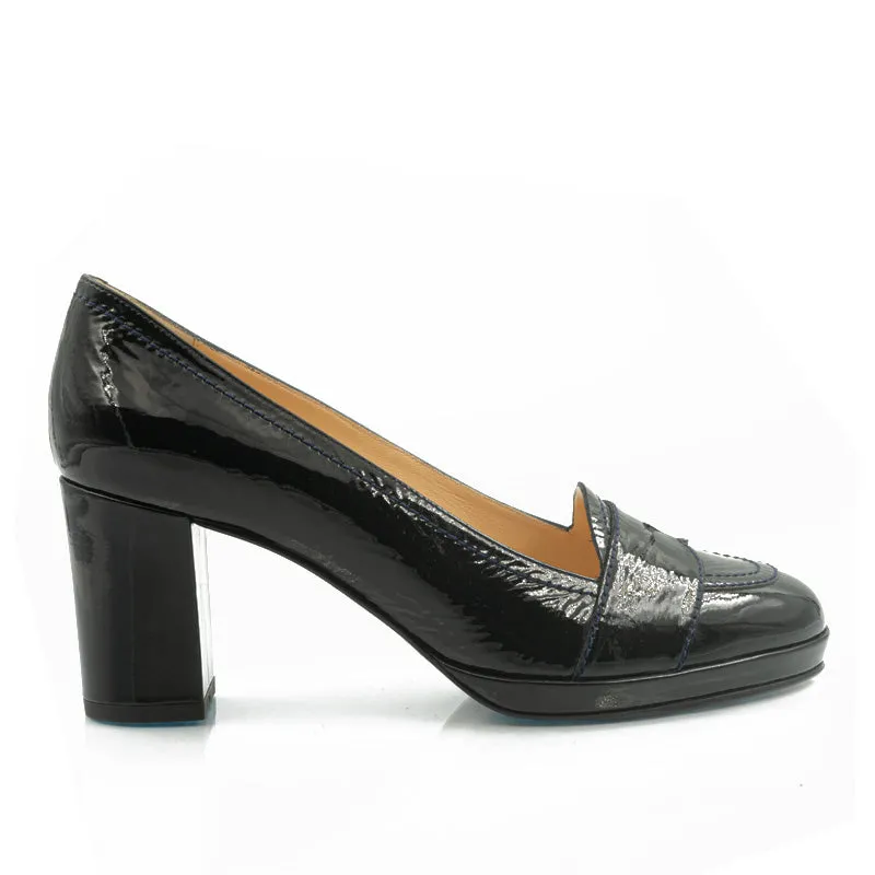 Bégum Paris Dublin Vogue mocassin verni bleu nuit