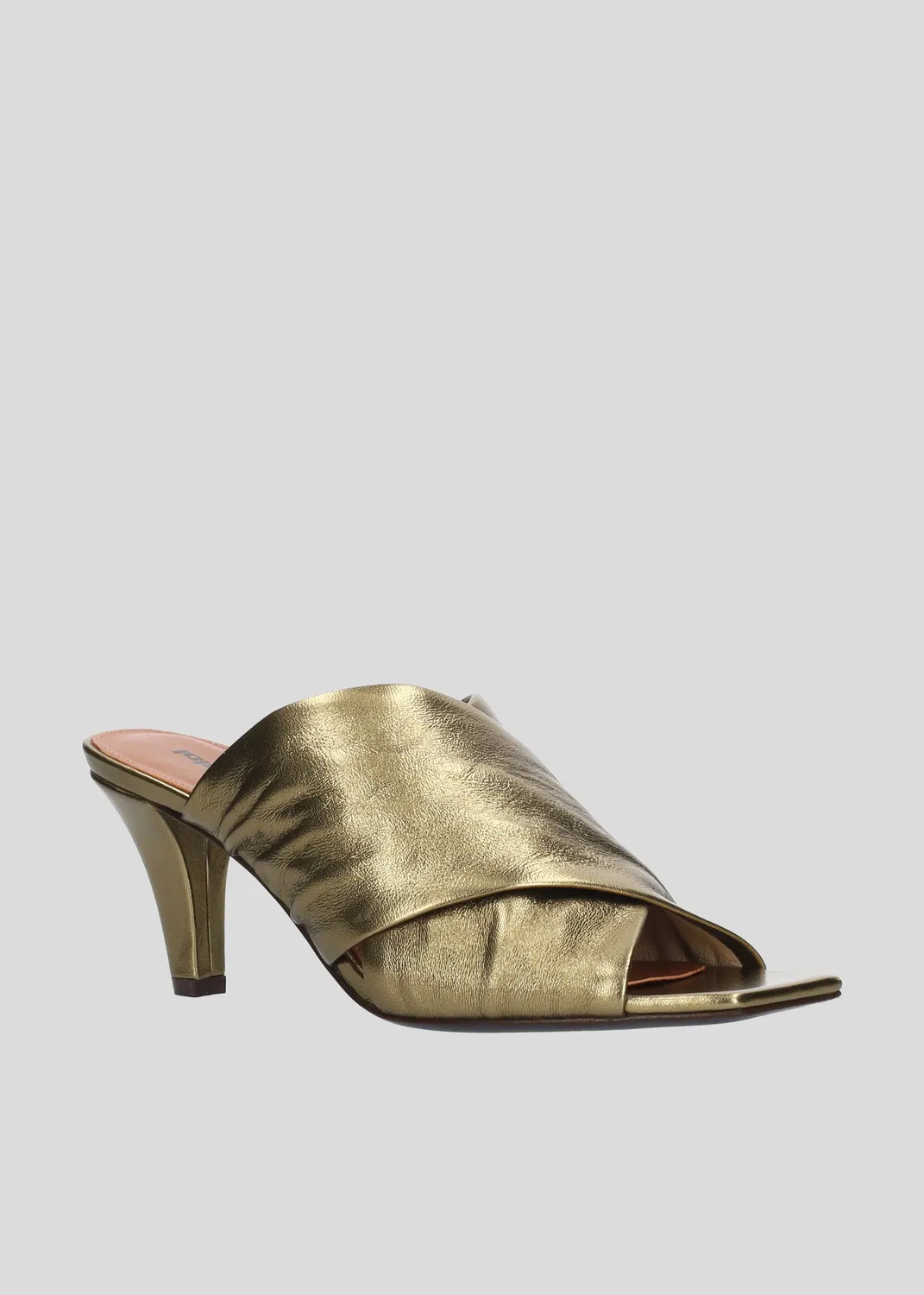 Lola Cruz Arabella 75 mules dorées