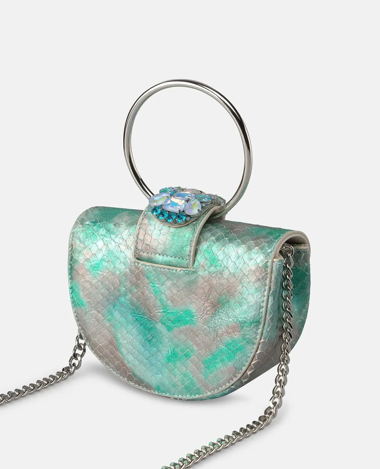 Alma en Pena BG101 sac bandoulière turquoise serpent