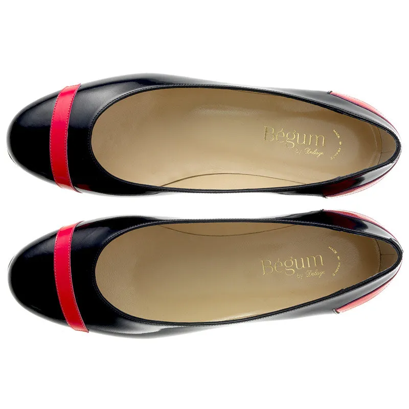 Bégum Paris Vélo ballerine vernie bicolore talon 10 mm