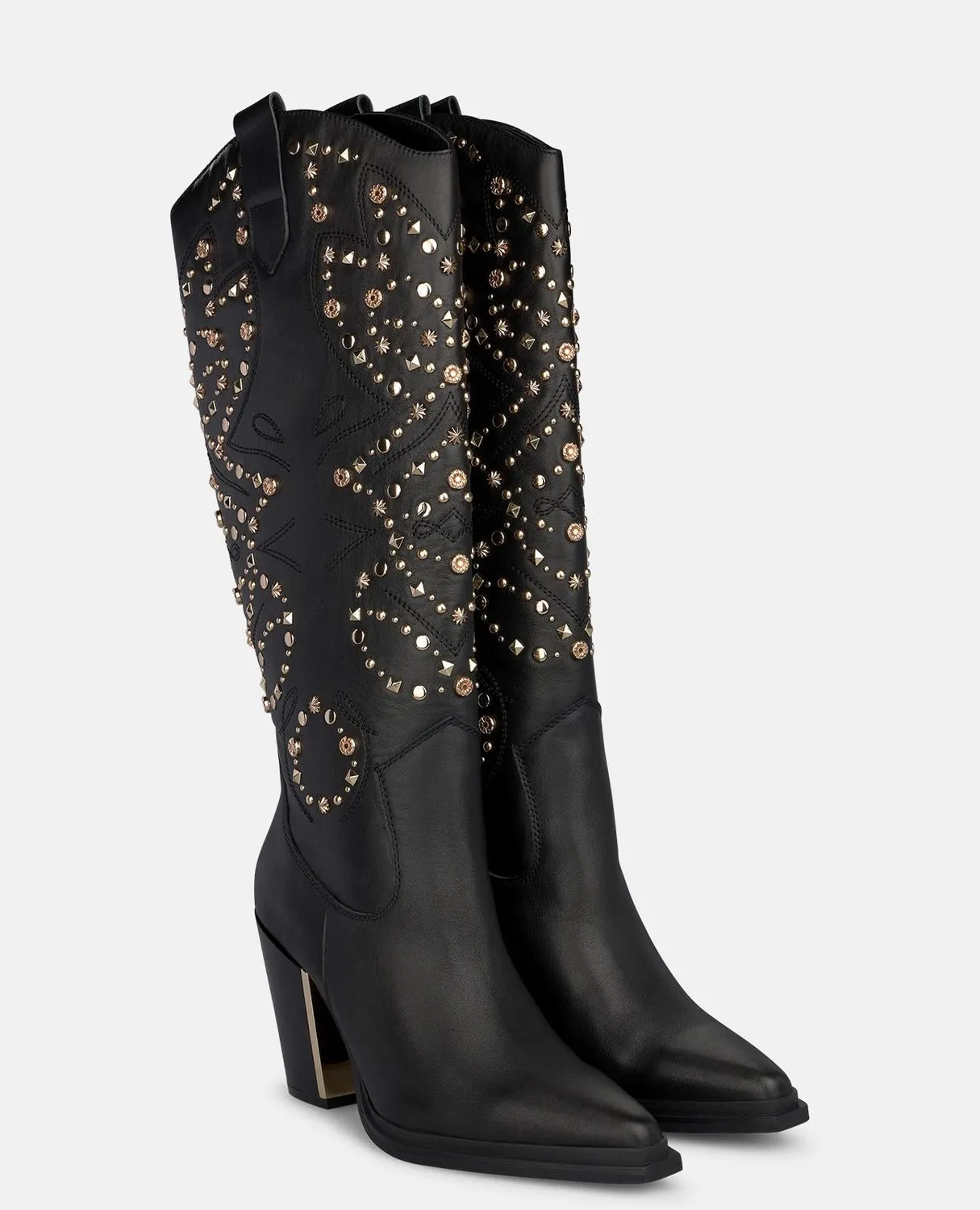 Alma en Pena I260789 bottes cowboy noir cloutées