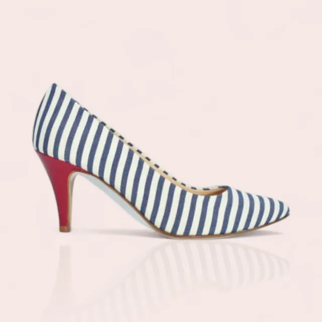 Karine Arabian Yeva escarpin toile marinière 37 talon 65 mm