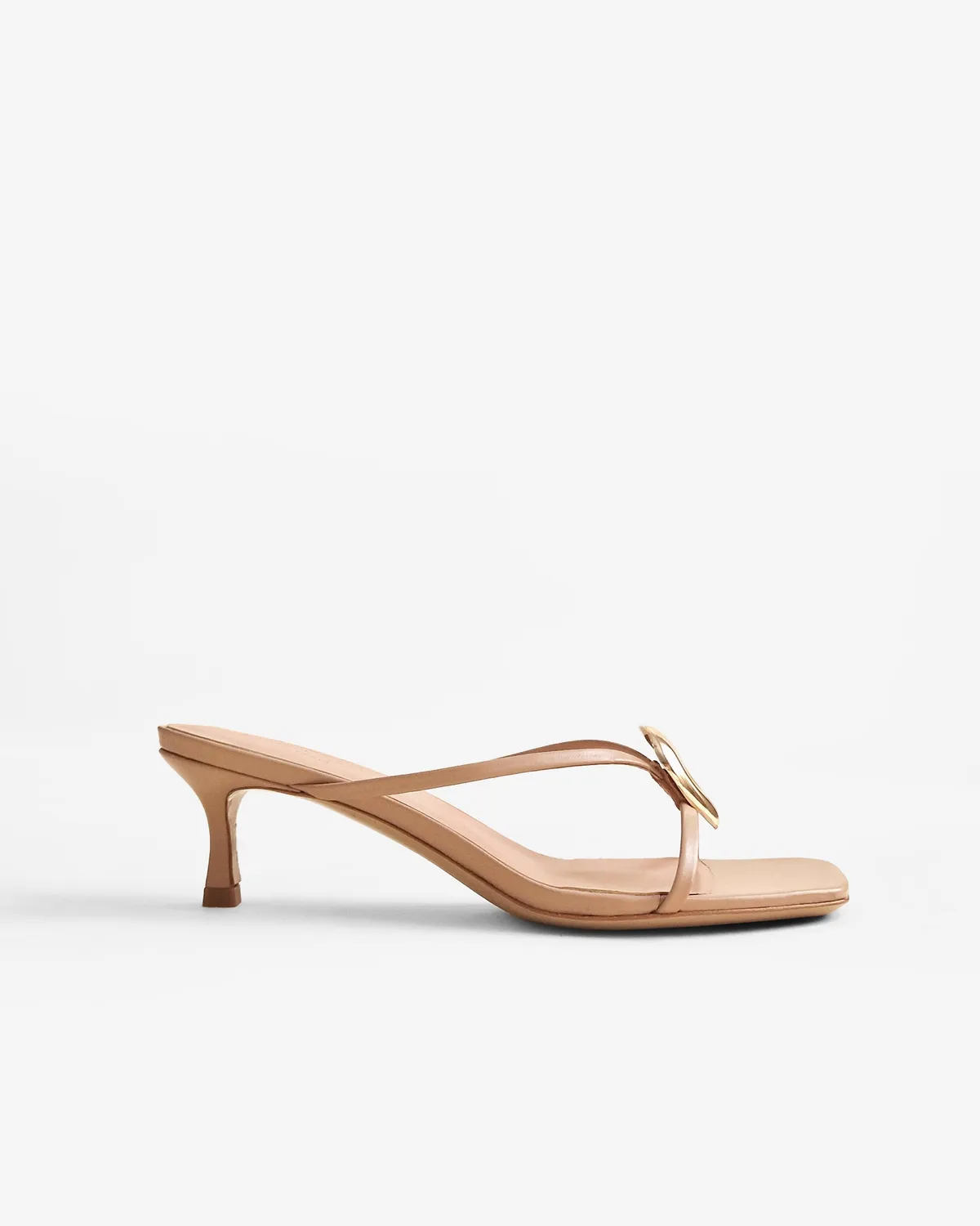 Mi/Mai Lagos Nude mules cuir doré 4 accessoires