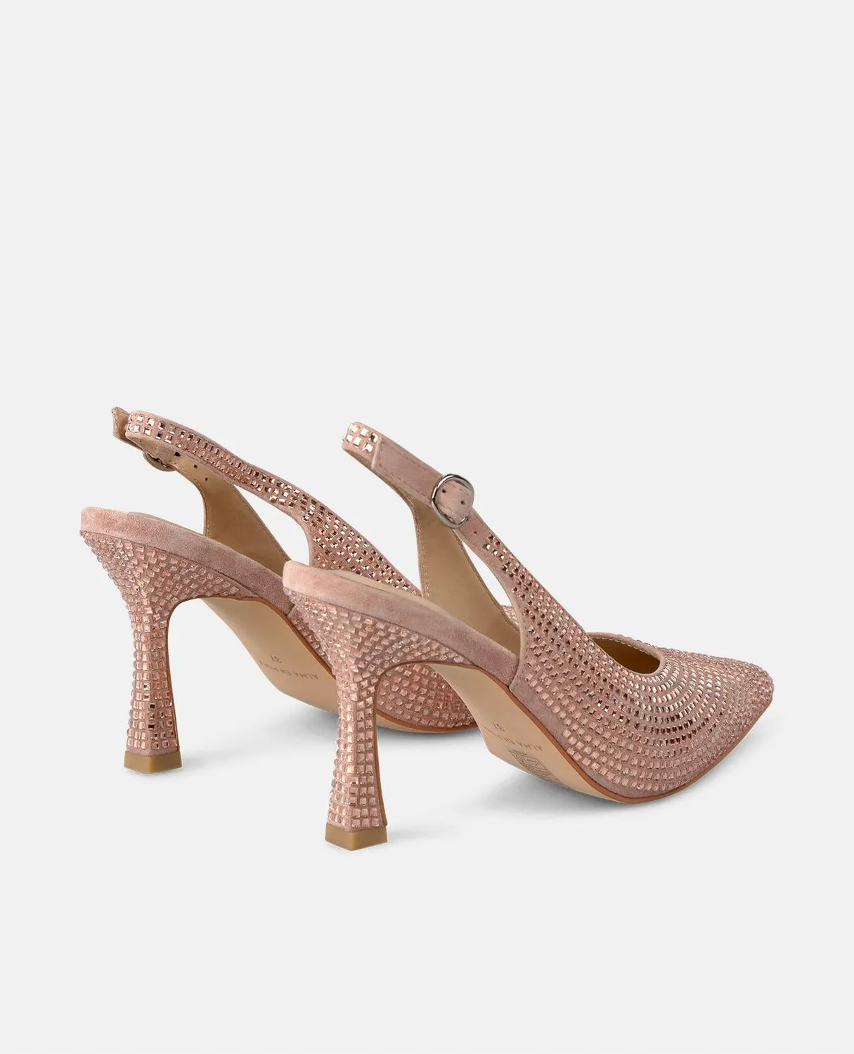 Alma en Pena V250601 escarpin rose strass talon 9 cm