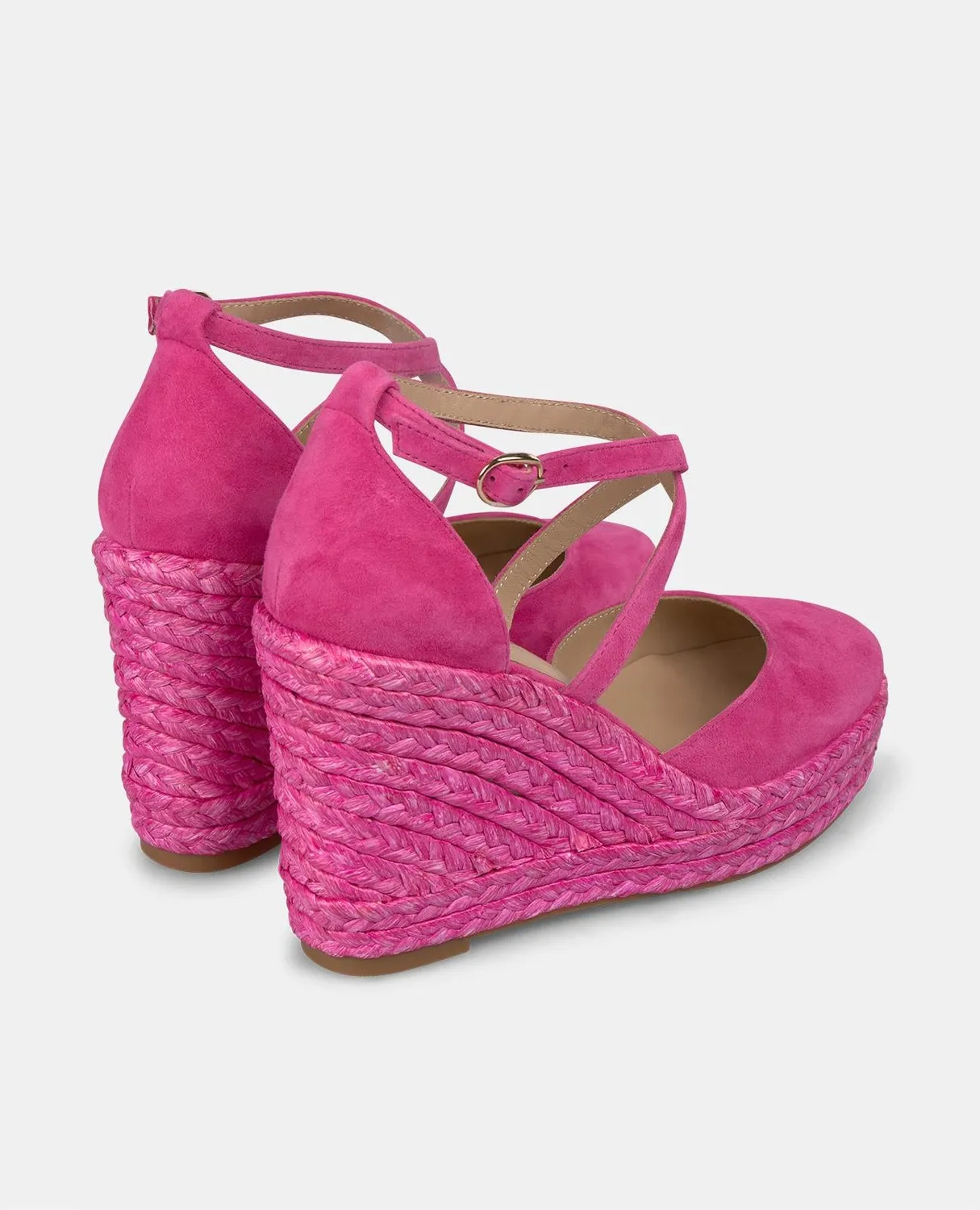 Alma en Pena V2551005 compensées fuchsia brides croisées