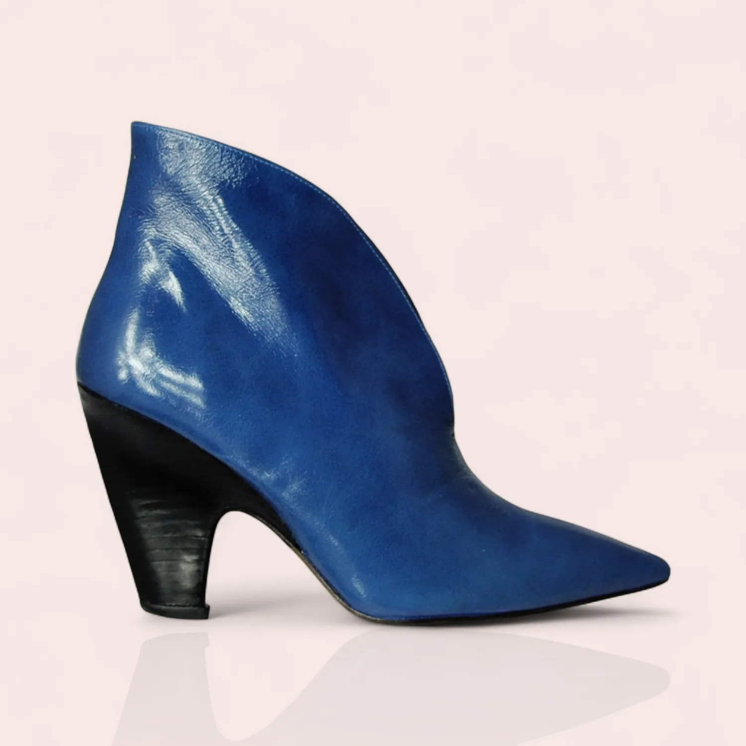 Karine Arabian Goncourt bottines cuir or bleu 85mm