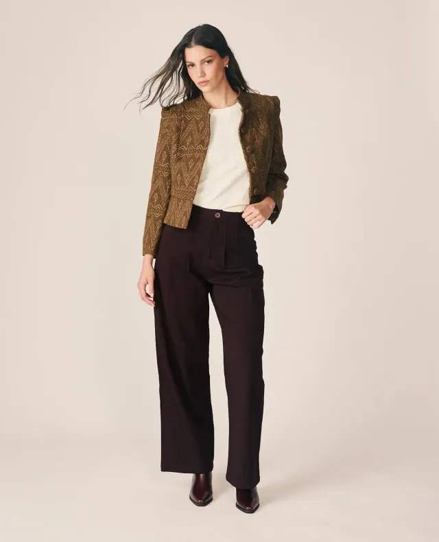 Alma en Pena I26CL1618 pantalon large aubergine crêpe