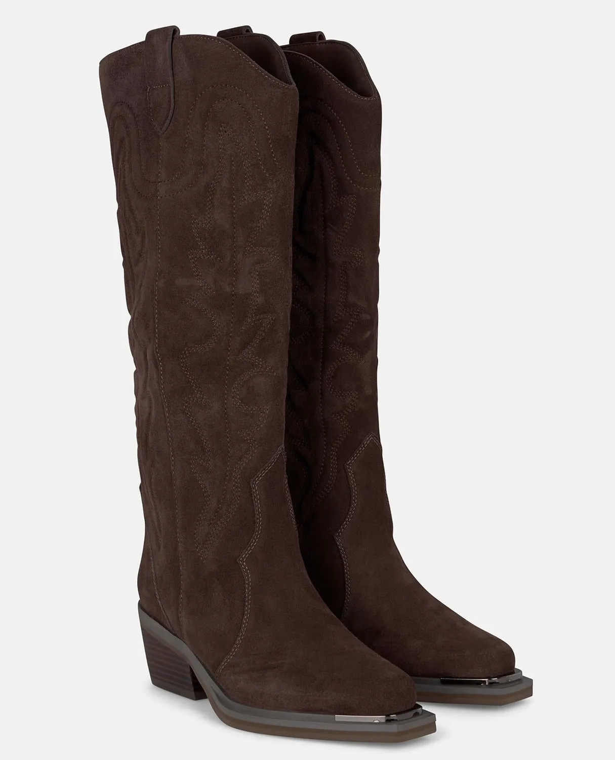 Alma en Pena I250966 bottes marron brodées 6 cm