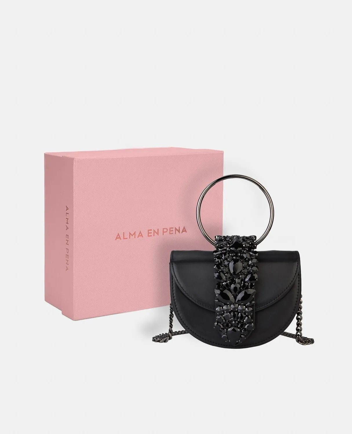 Alma en Pena BG100 sac demi-lune noir fête