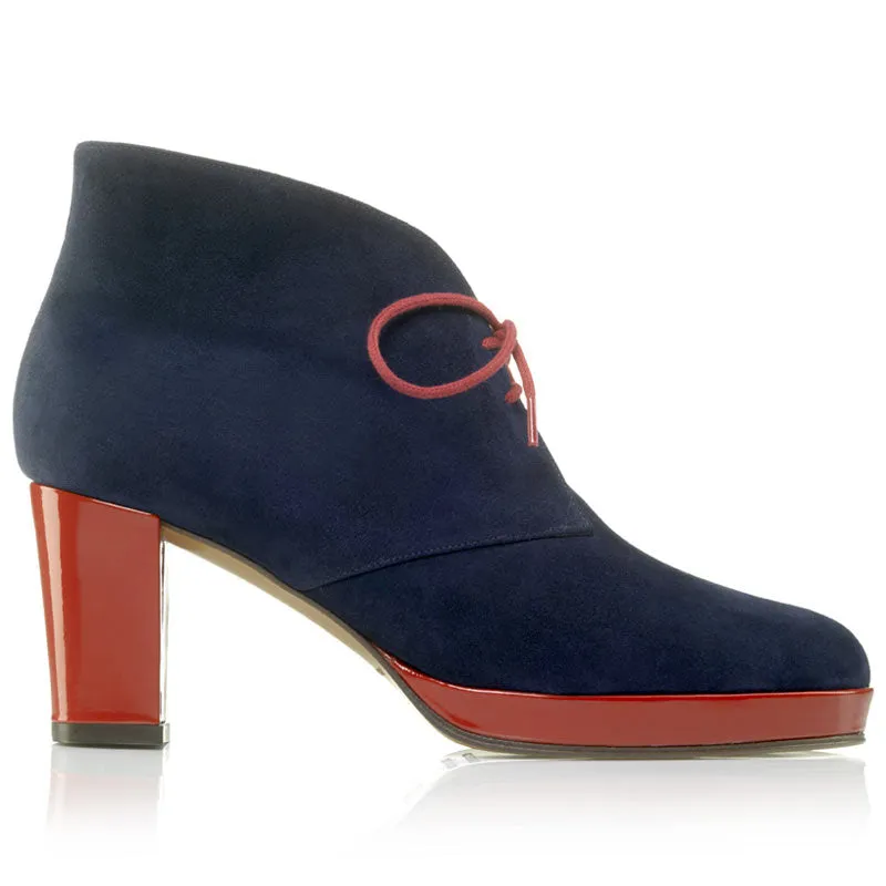 Bégum Paris Diane bottines marine rouge talon 7 cm