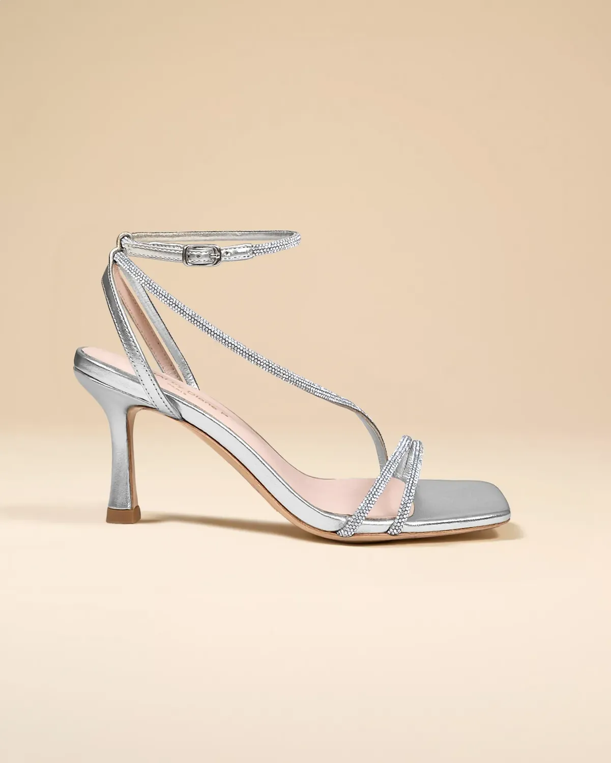 Mi/Mai Capri Silver sandales strass argent talon fin