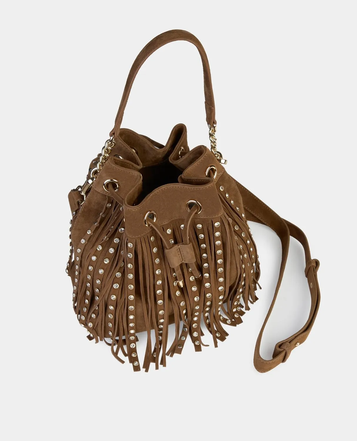 Alma en Pena I25BG208 sac marron franges cuir