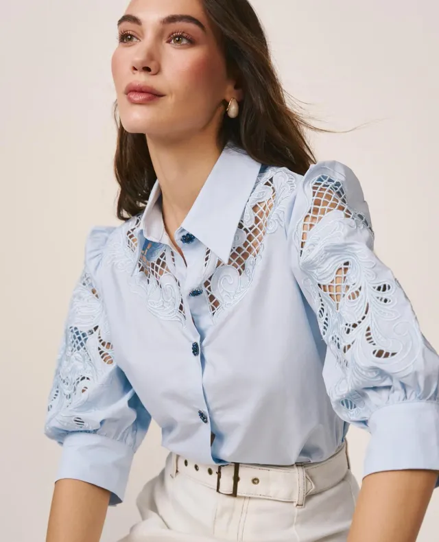 Alma en Pena V26CL0411 chemise popeline bleu