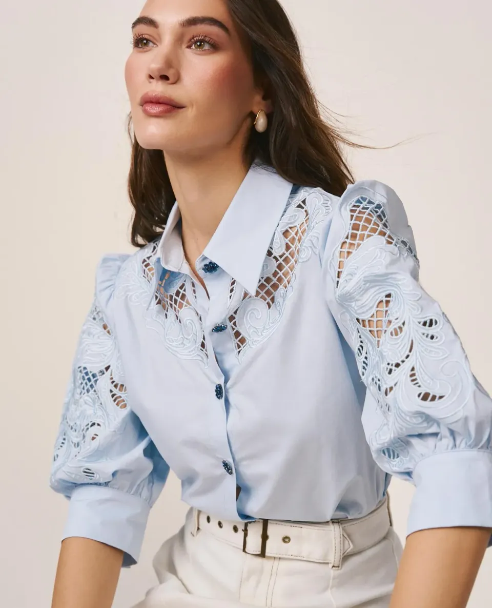 Alma en Pena V26CL0411 chemise popeline bleu