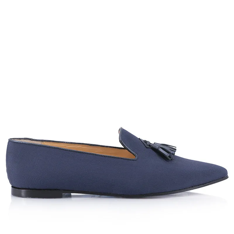 Bégum Paris Chistera ballerines marine gros grain