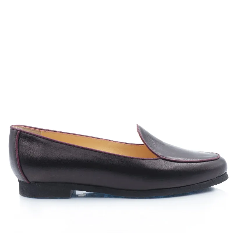Bégum Paris Flocon ballerines bleu acier cuir