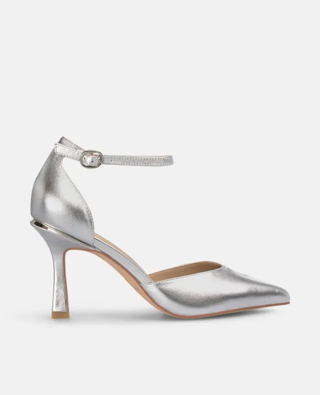 Alma en Pena I250391 escarpin argenté bride 9 cm