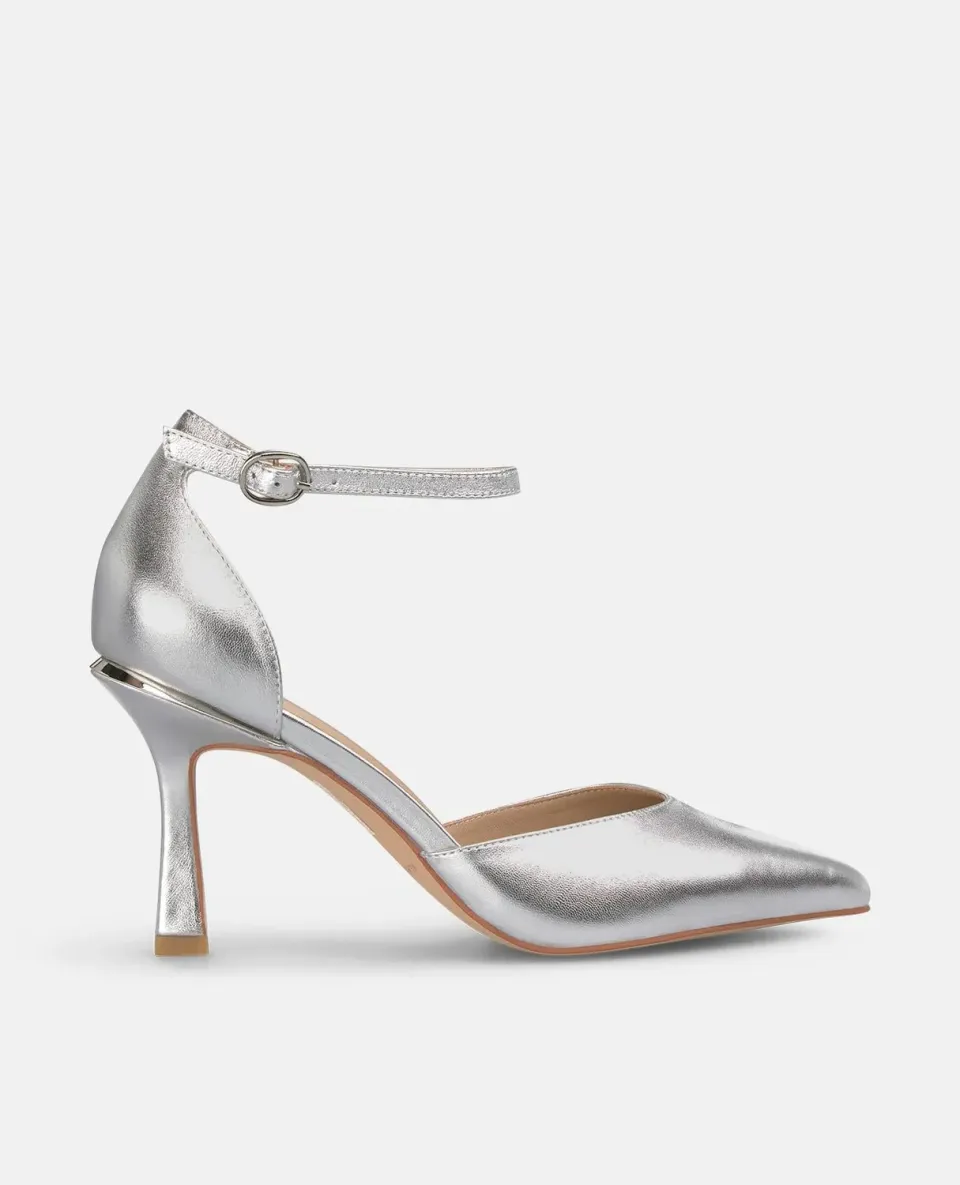 Alma en Pena I250391 escarpin argenté bride 9 cm