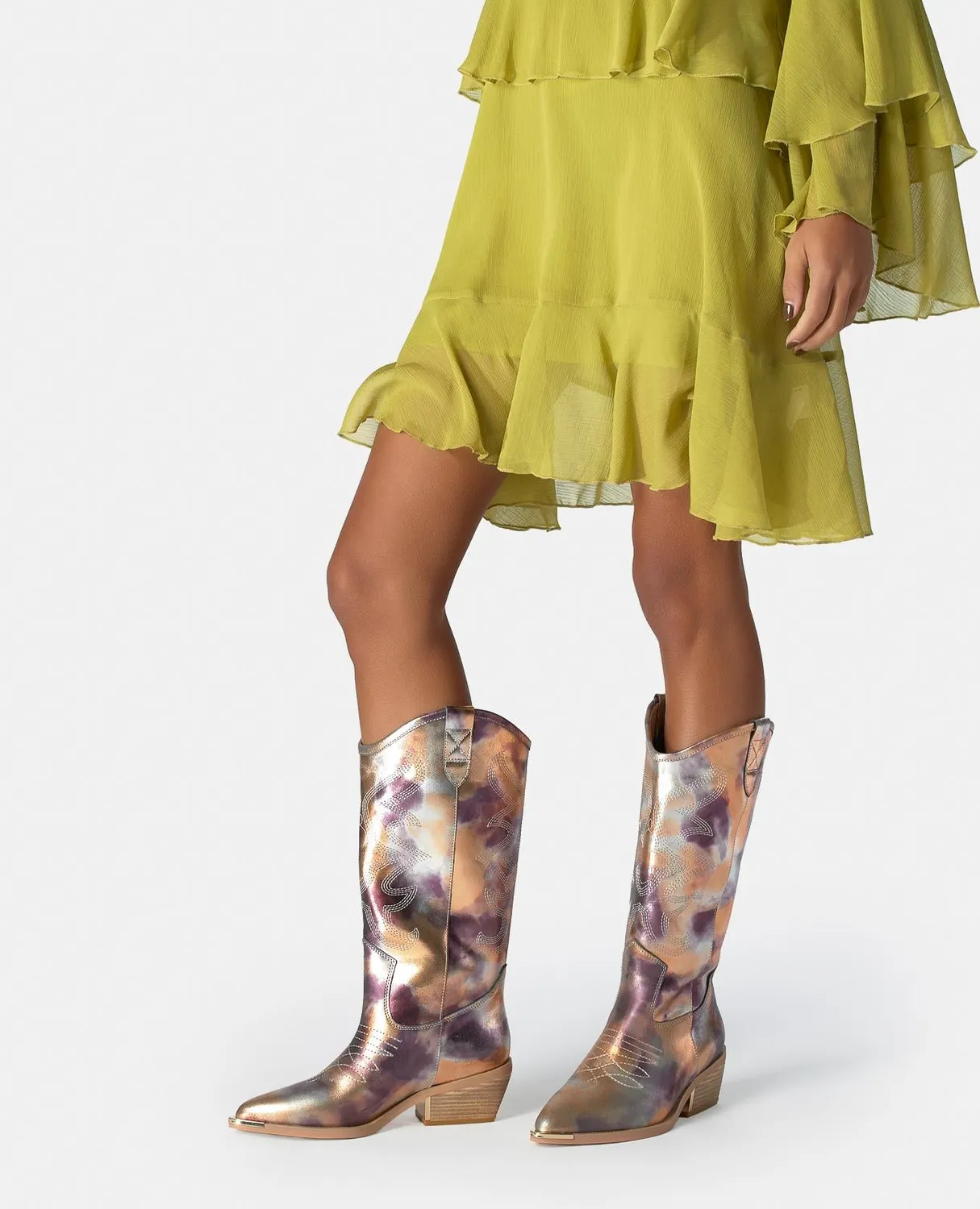 Alma en Pena V260254 bottes cowboy violet cuir 5 cm