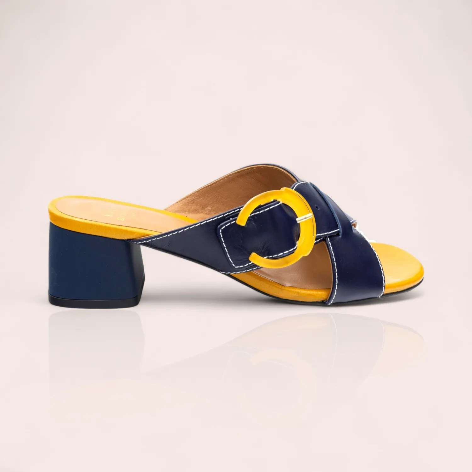 Karine Arabian TIFFANY mule cuir marron talon 45 mm