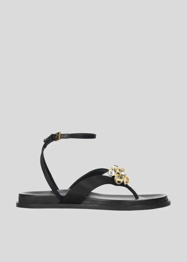 Lola Cruz Gloria Flat sandales plates noires