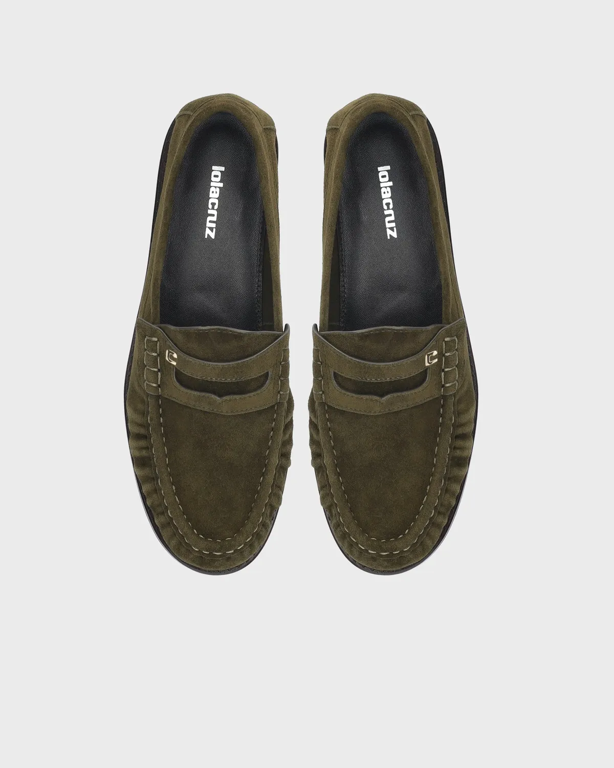 Lola Cruz Orea mocassins militaire cuir