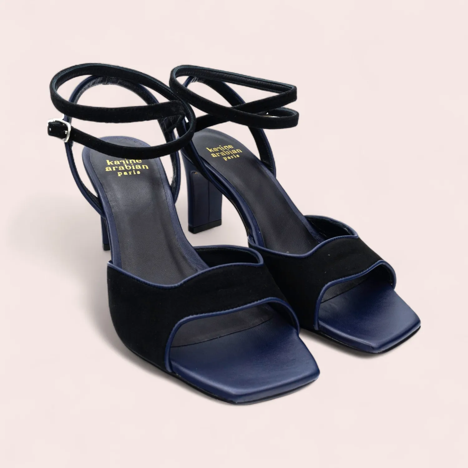Karine Arabian Milonga sandales cuir talon 70 mm noir
