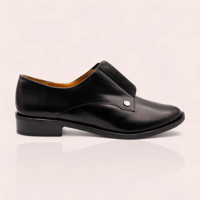 Karine Arabian Polo derby noir cuir 25 mm