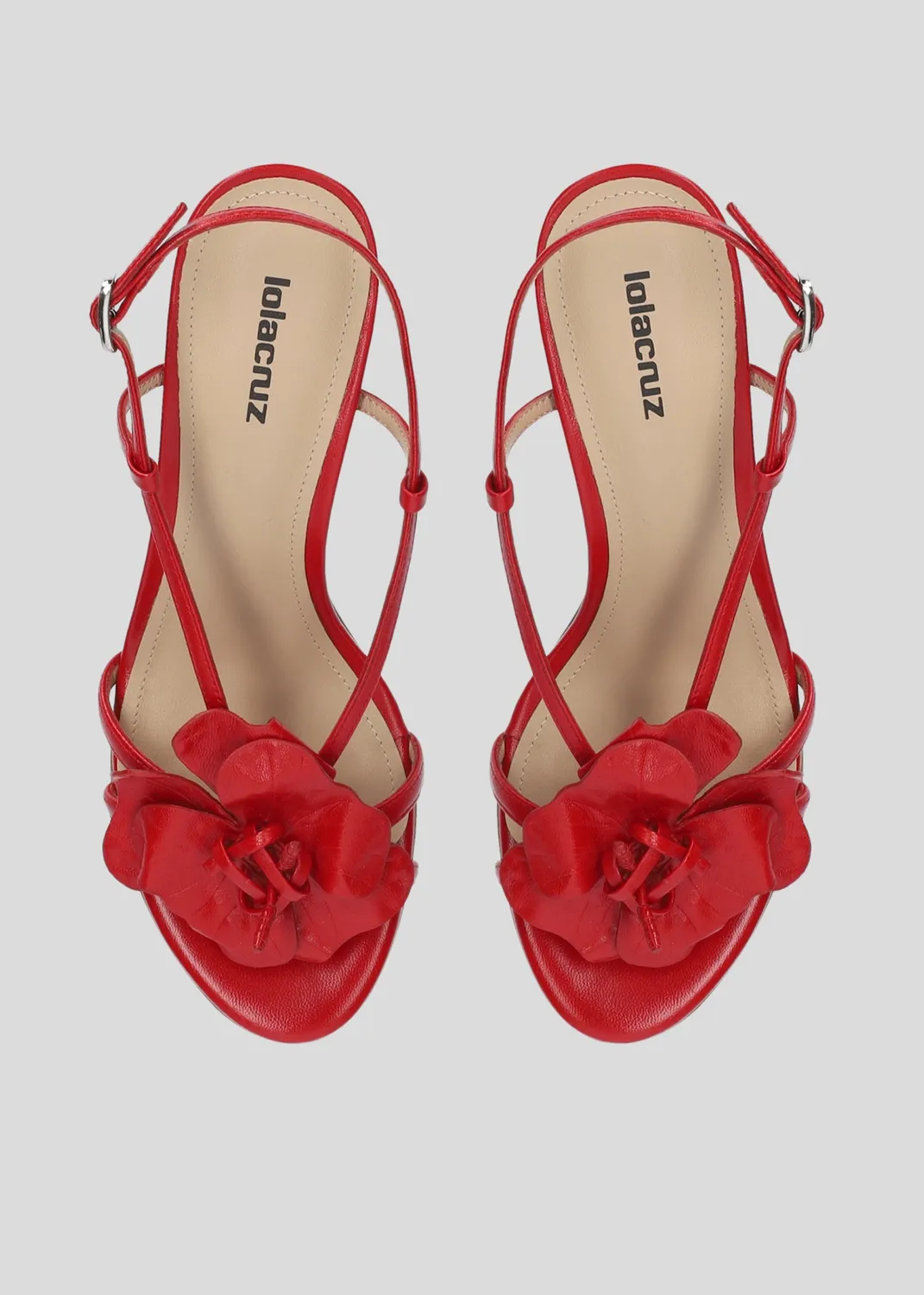 Lola Cruz Tulipa 65 sandales à talons rouge