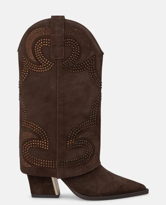 Alma en Pena I260758 bottes cowboy marron ante talon 8 cm