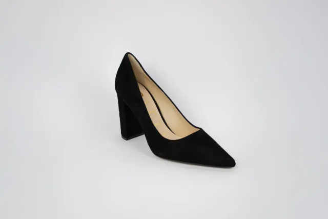 Matteo Pitti Jessy escarpins noirs en suède talon 8 cm