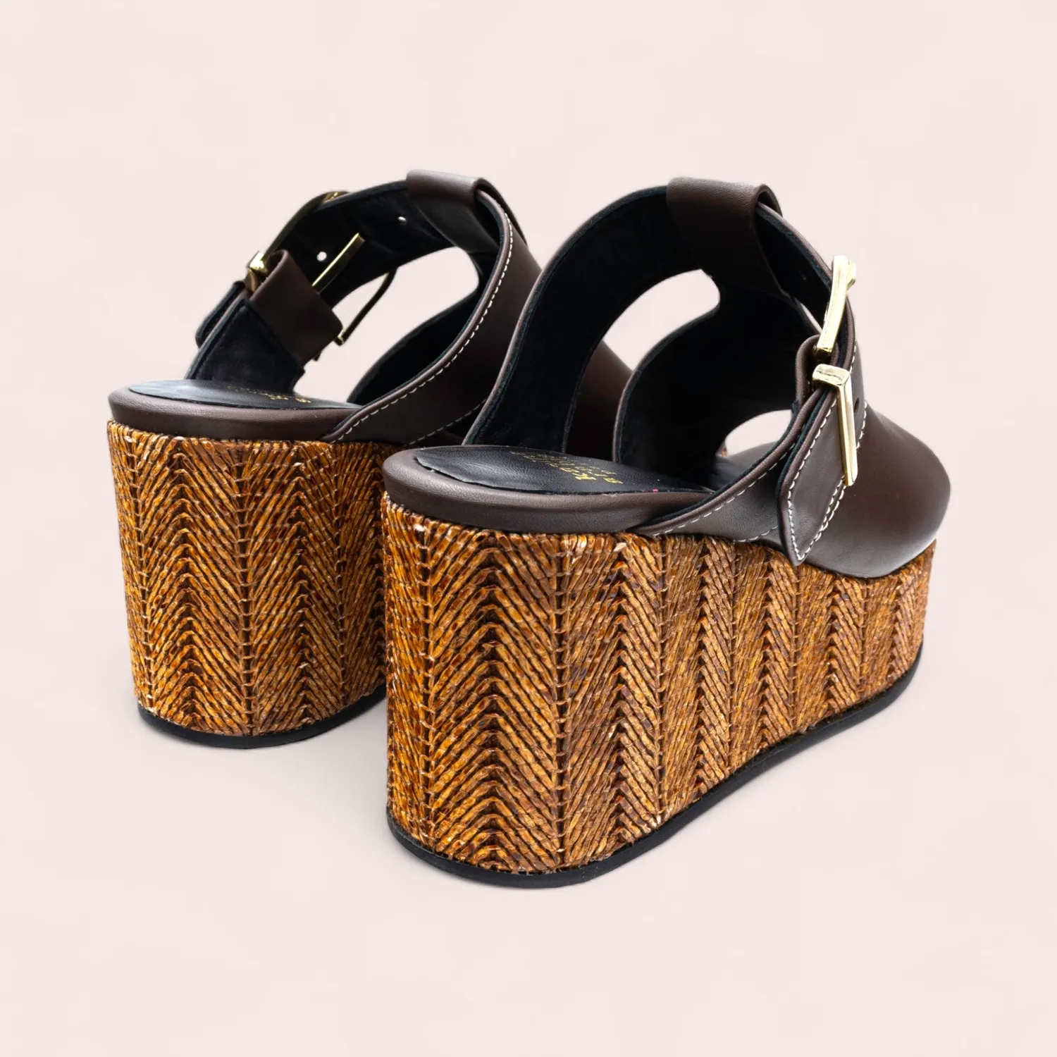 Karine Arabian Gerry mules compensées cuir 70 mm