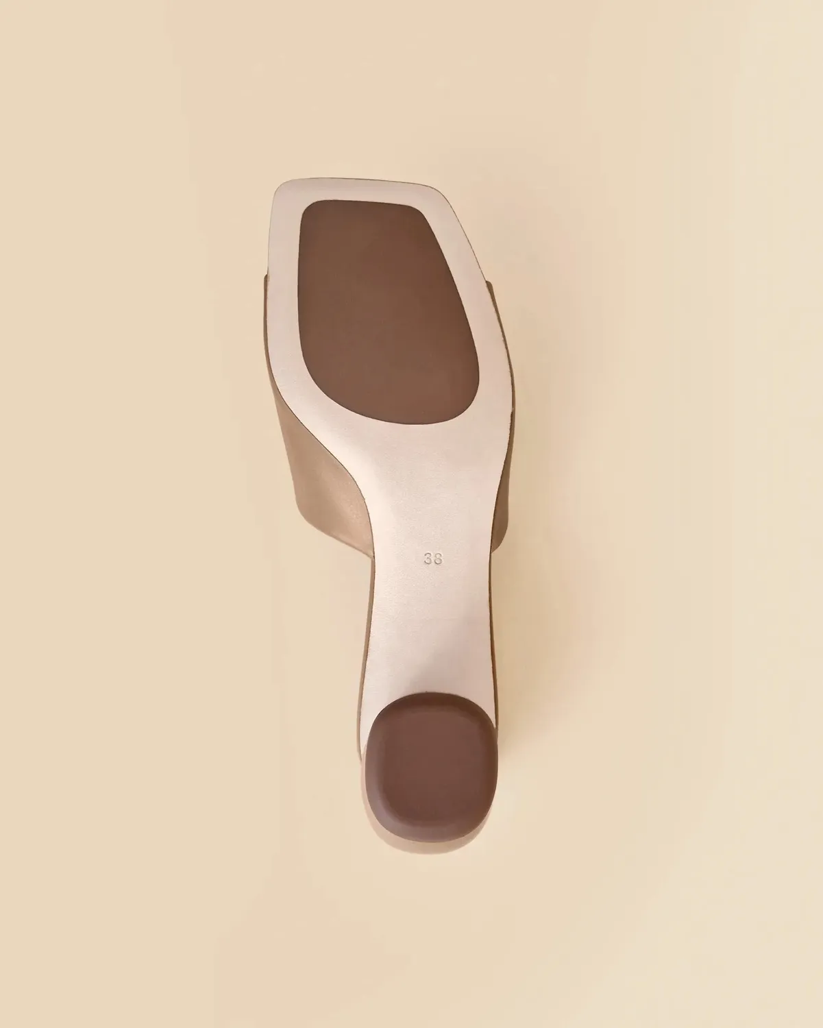 Mi/Mai Gemma High Nude mules cuir beige 8 cm