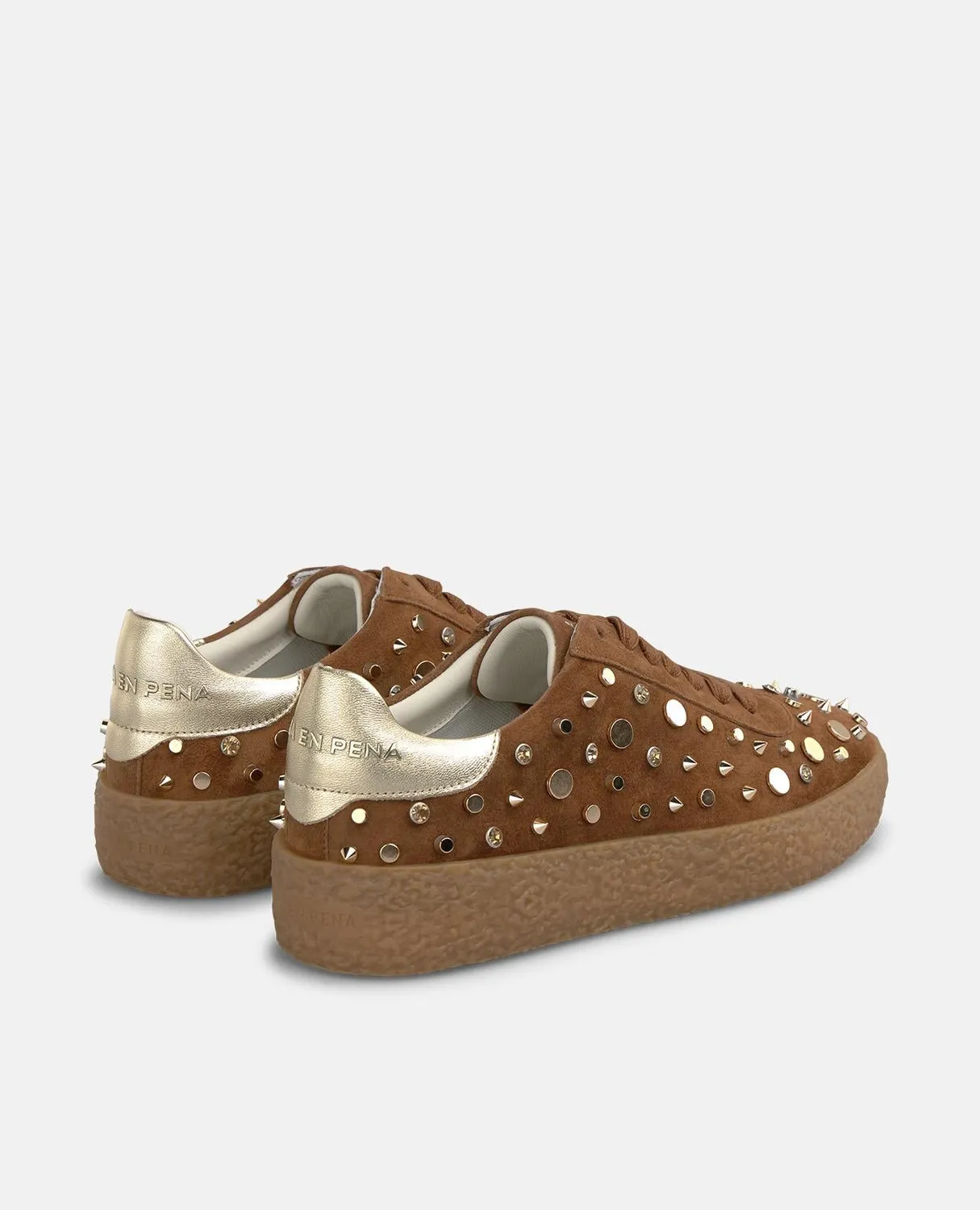 Alma en Pena I261106 sneakers daim marron cloutées