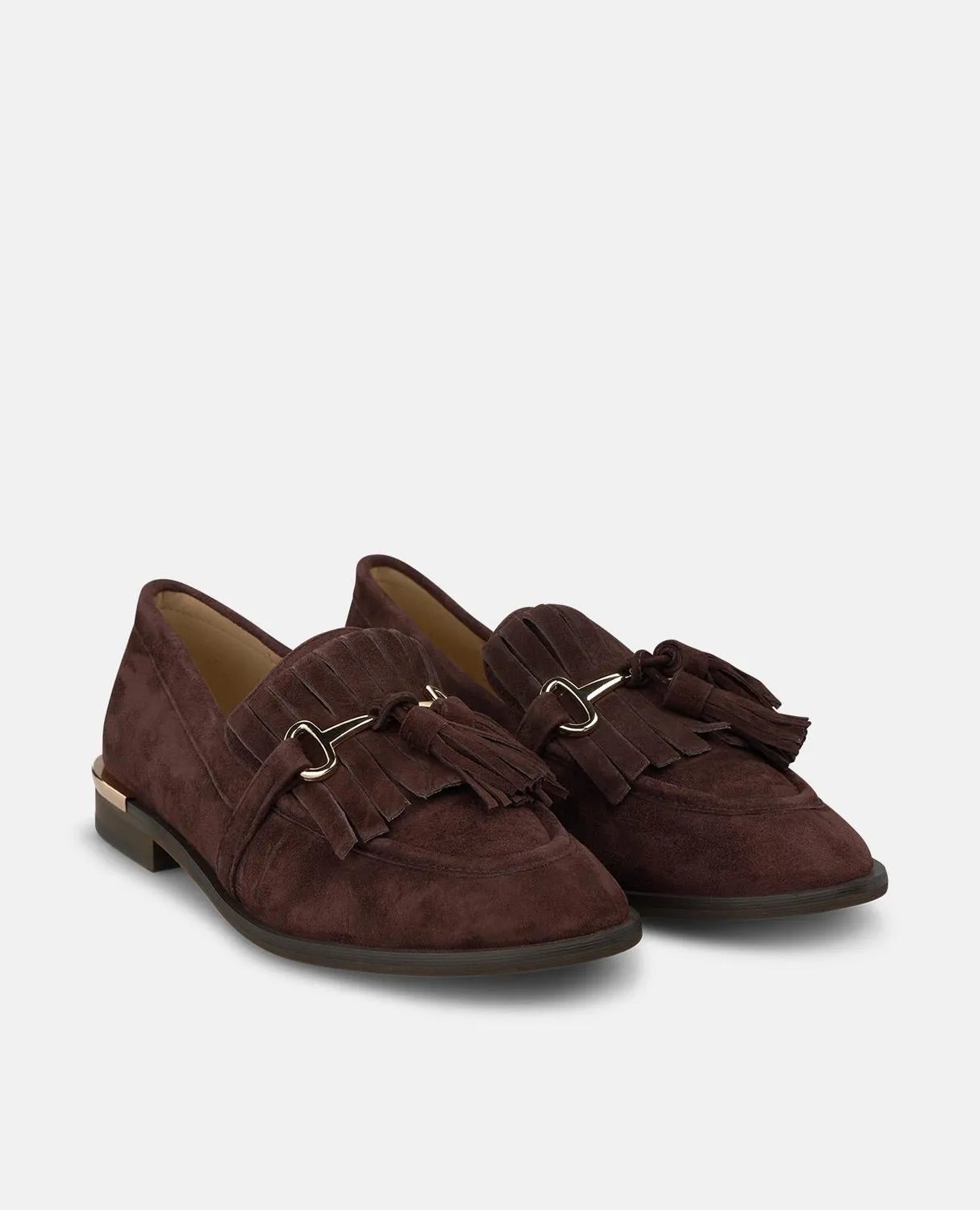 Alma en Pena I260127 mocassins daim marron pompons