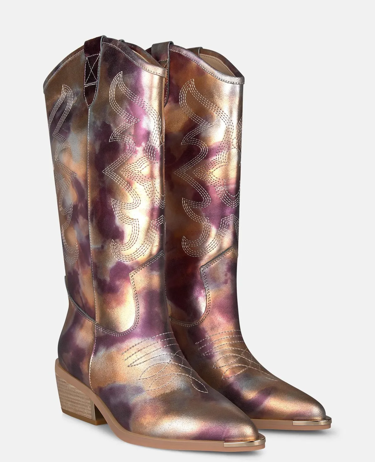 Alma en Pena V260254 bottes cowboy violet cuir 5 cm