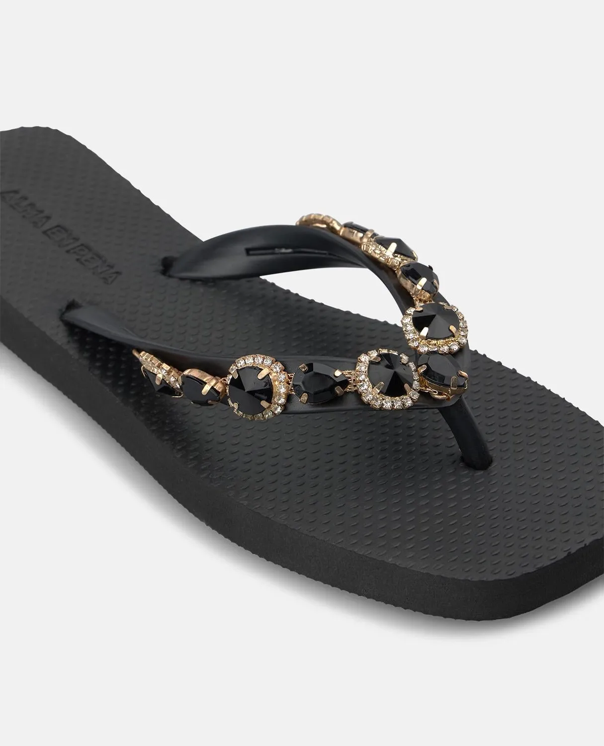 Alma en Pena V269009 tong plage noir synthétique semelle 2 cm