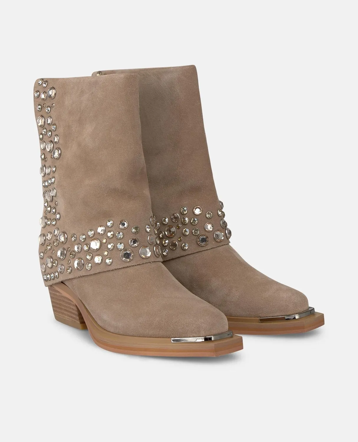 Alma en Pena I250967 bottines cloutées vison talon 6 cm